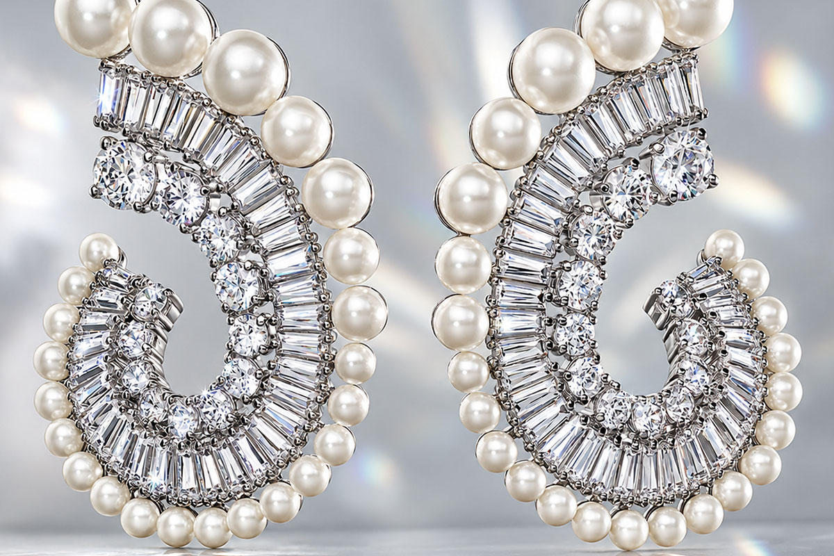 Cận cảnh bề mặt ngọc trai Swarovski Crystal Pear