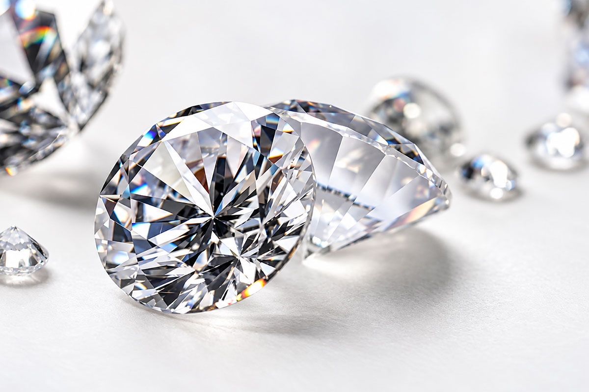 Cận cảnh các mặt cắt của viên đá Cubic Zirconia